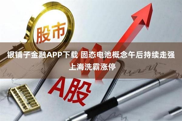 银铺子金融APP下载 固态电池概念午后持续走强 上海洗霸涨停