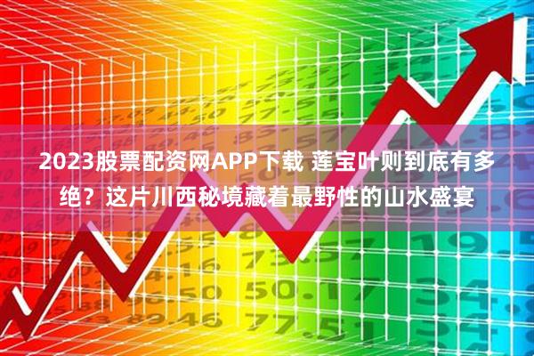 2023股票配资网APP下载 莲宝叶则到底有多绝？这片川西秘境藏着最野性的山水盛宴